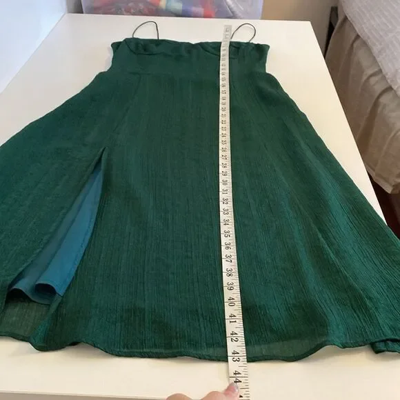 JNSQ Green Bustier Midi Dress with Thigh Split Size 6 - Picture 14 of 14